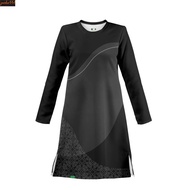 () Baju Hitam Muslimah JERSEY MUSLIMAH BLACK CURVE Baju Muslimah Labuh Murah Plus Size  Viral Jersey