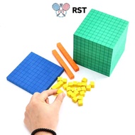 RunSabailTWO Ten Complete Set Kids Math Plaything Math Plastic Base Ten Set Cube Kids Math Plaything