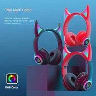 Wireless Bluetooth Headset Cute Demonic Luminous Computer Esports Headphone Noise Cancell Music Earb