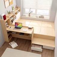 Bed Frame Space-Saving Tatami Bed Frame With Desk And Storage Jihuanhn2.Sg