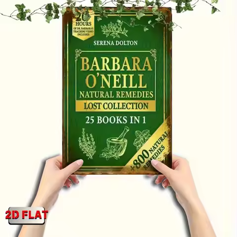 Vintage Metal Wall Decor 2D Barbara O'Neill Herbal Therapy Book Cover Sign 20X30CM Iron Plaque Home 