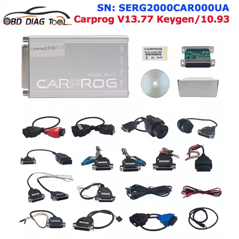 Online Carprog V13.77 SERG2000CAR000UA Adapter CarProg V8.21/V10.93 OBD2 ECU Repair Tool For Airbag/