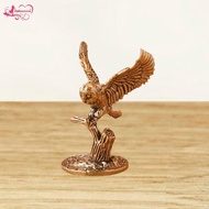 Abbraccia Brass Owl Statue Compact Free Stand Office Statue Animal Ornament Craft Mini Sculpture for