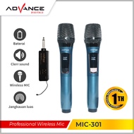 Advance Microphone Mic Wireless with Receiver System Mic301 Garansi 1 Tahun