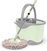 Mop,Premium Stainless Steel 360 Spin Mop &amp; Bucket System ~ Self-Wringing Mop With Microfiber Mop Heads, (Color : C) Commemoration Day Better life
