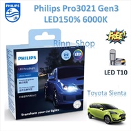 Philips Car Headlight Bulb Pro3021 LED+1 6000K Toyota Sienta (2 Bulb/Box) LED T10