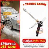 STIK GUN SPRAYER + TABUNG SABUN stick jet gun sprayer semprotan cuci steam motor mobil siram taman