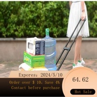 Foldable Small Trailer Trolley Platform Trolley Pull Goods Hand Buggy Household Convenient Luggage Trolley Trolley Carri
