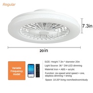 Household RGB Ceiling Fan Light Bluetooth Variable Frequency Bedroom Fan Lamp Modern Minimalism Ceil
