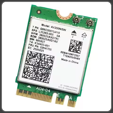 New Arrival Wifi Wireless Adapter Card AX200 AX200NGW M.2 NGFF Bluetooth 5.0 Wifi 6 2.4G/5G 802.11Ac