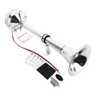 12V Marine Boat Stainless Steel Low Tone Single Trumpet Horn Super Loud Alarm System Horn for Marine Boat Truck Lorry Ca