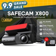 [Double Day Exclusive] SAFECAM X800 4K Wi-Fi Dual Dashcam – 2160P Front + 1080P Rear | App Control |