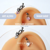 Vertical Helix Piercing Bear Series | Vertical Bear Helix Piercing Earrings | Pink White Bear Series