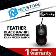 DUCKY FEATHER BLACK & WHITE OPTICAL GAMING MOUSE - KAILH MICRO SWITCH - DMFE20O-OAZPA7A