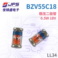 JFS Zener Diod BZV55C18 0.5W 18V Pakej LL34/1206 Kilang Asal Dalam Stok