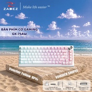 ZADEZ GK-75A Mechanical Gaming Keyboard White/Black, Three Connection Modes, 75% Layout, Smart Knob