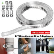 LUOLVTH Hose Clamps, Adjustable Large Hose Clamp Strap,  304 Stainless Steel Pipe Ducting Hose Clamp