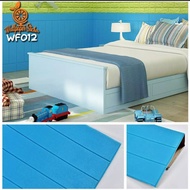 Wallpaper 3D foam kayu biru