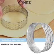 H&Z 5/6/7/8/9/10 CM Perforated Tart Rings With Hole Stainless Steel Tart Bottom Tower Fruit Pie Quic