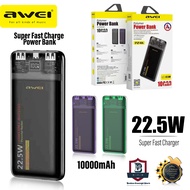 Awei P24K 10000mAh Powerbank 22.5W Super Power Bank Pawer Bank Portable Dart Bank Kuasa Quick Charge