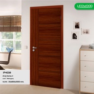 Global House LEOWOOD ประตูปิดผิวเมลามีน iDoor S4-06 80x200cm. MAHOGANY รับประกันของเเท้