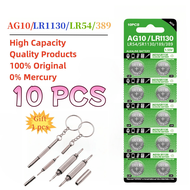 High Quality 10-50PCS AG10 LR1130 Button Cell Batteries 389A LR1130 LR54 L1131 189 1.55V High Capaci