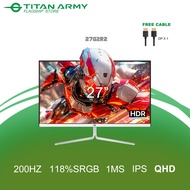 TITAN ARMY 27” FAST IPS QHD 2K 200Hz 1ms 118%sRGB Adaptive Sync White Gaming Monitor (27G2R2)