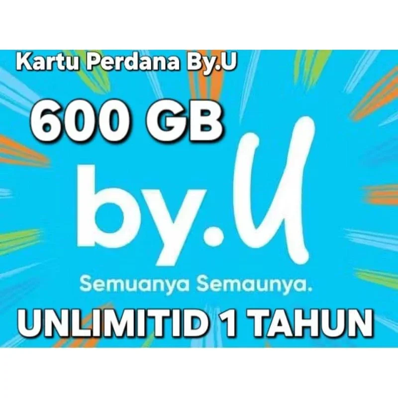 COD.... kartu perda by.u dan kuota  600 GB unlimited 2 tahun tanpa batas aktif seluruh wilayah