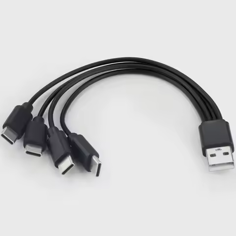 USB A to Type C Multiple Charging Cable 12cm/20cm USB to 4 in 1 USB Splitter Adapter Cable 5V 4 Port