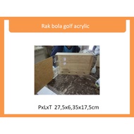 Acrylic golf ball rack LxWxH 27.5x6,35x17.5cm