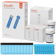 iHealth Blood Glucose Test Strips 100 Count, Lancets for Diabetes Management 100 Count, Compatible w