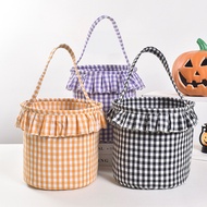 Fu Halloween Portable Storage Basket Children's Candy Bucket Holiday Atmosphere Decoration Basket Ha