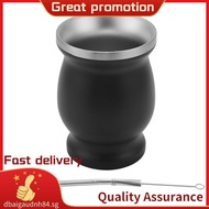Yerba Mate Gourd Set Double-Wall Stainless  Tea Cup and Bombilla 8 Ounces Bombillas Yerba Mate Straw
