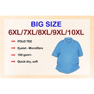[Ready Stock]Big Size/Plus Size/Extra Size/Size Besar/Polo Tee/Microfibre/6XL 7XL 8XL 9XL 10XL