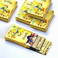寶可夢卡牌 55入寶可夢閃卡 寶可夢金卡 金箔閃卡 動漫卡牌 英文版遊戲金卡銀卡黑卡