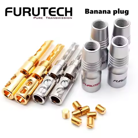 Original Furutech FB-200 R/G copper gold plated rhodium banana plug Speaker cable 5mm speaker connec