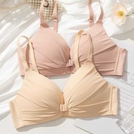 34-44BCD Plus Size Front Buckle Seamless Deep V Push-Up Bra Soft Frameless Sexy Underwear Women