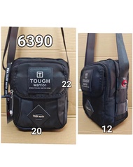 กระเป๋าสะพายข้าง TOUGH แท้ รหัส T6390# ผ้าไนลอน ผ้า2ชั้น สีดำ ขนาด23x19x8cm สายยาว150cm ทนทาน สำหรับ