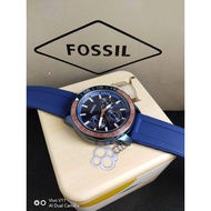 FOSSIL Bannon rubber strap stainless steel chronograph watch