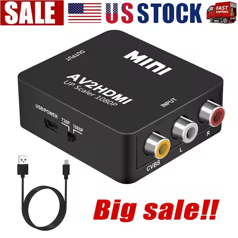 HDMI To RCA Converter Cable HDMI2AV Adapter 3RCA 1080P Composite HD Video Audio