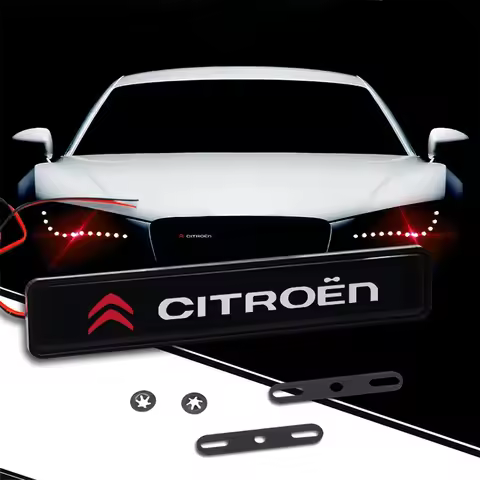 Car Front Grille Sticker Badge Head Grill Emblem LED Light For Citroen C1 C3 C4 C5 C6 2CV VTS Picass