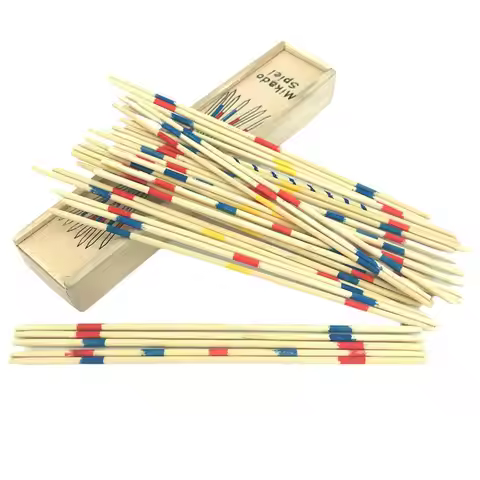 1Set Traditional Mikado Spiel Pick Up Sticks With Box Multiplayer Game Baby Educational Wooden Board