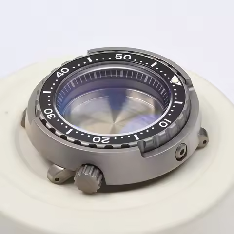 Watch case C3 Luminous Tuna Can Titanium Sapphire glass Diving watch case fits Seiko for NH35/NH36 A
