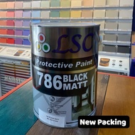 5L LSC BLACK MATTE PAINT FOR WOOD AND METAL / MATT BLACK / CAT LSC HITAM MATI