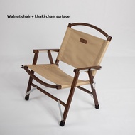 Outdoor portable foldable reinforced beech solid wood Kermit chair camping folding chair camping sel