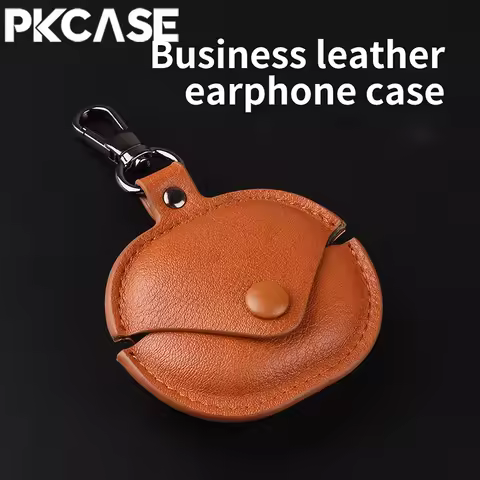 PKCASE Shockproof Leather Earphone Case For Redmi Buds 6 5 4 Pro Keychain Bluetooth Headphone Cover