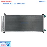 แผงแอร์ ฮอนด้า แจ๊ส 2003 - 2007 CD0142 CONDENSER HONDA JAZZ ’03 - ’07 แจส แจด 2004 2005 2006 แผงรังผ