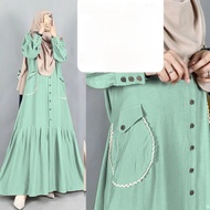 Gamis Wanita Bahan Crinkle Premium Kifari Dress Mix Renda Model