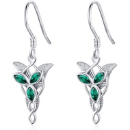 Anting-anting Gantung Arwen Evenstar Perak S925 Sterling, Perhiasan Hobbit, Hadiah untuk Wanita dan 