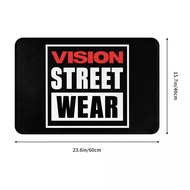 Vision Street Wear logo (2) Bathroom Flannel Floor Mat Toilet Toilet Anti-Slip Foot Mat Coffee Table Door Absorbent Floor Mat Quick-Drying Entry Carpet Living Room Sofa Bedroom Toilet Floor Mat 16x24in